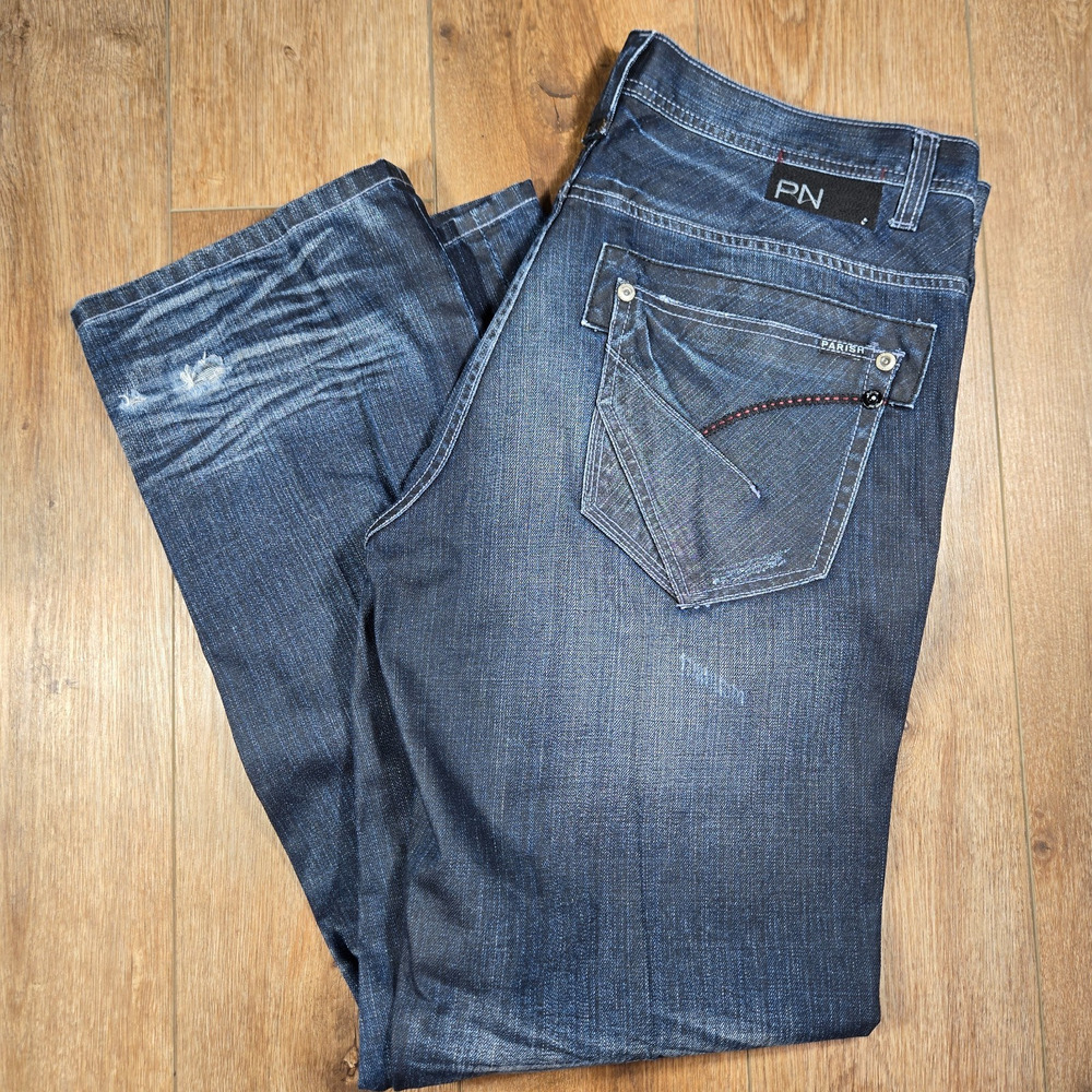 Parish Nation Vintage Y2K Jeans 40x34 Whiskered Blue Denim Streetwear Hip Hop